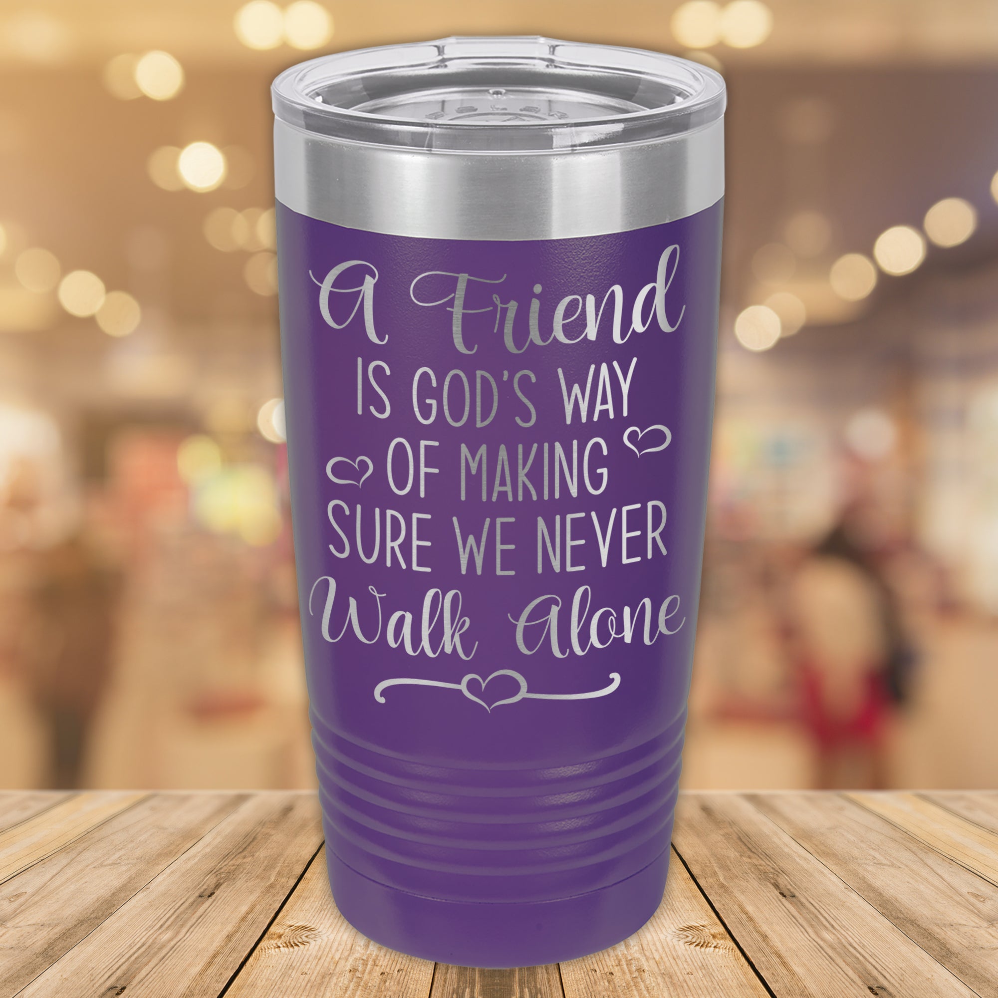 20oz Purple & White You Are My Best Friend Travel Tumbler