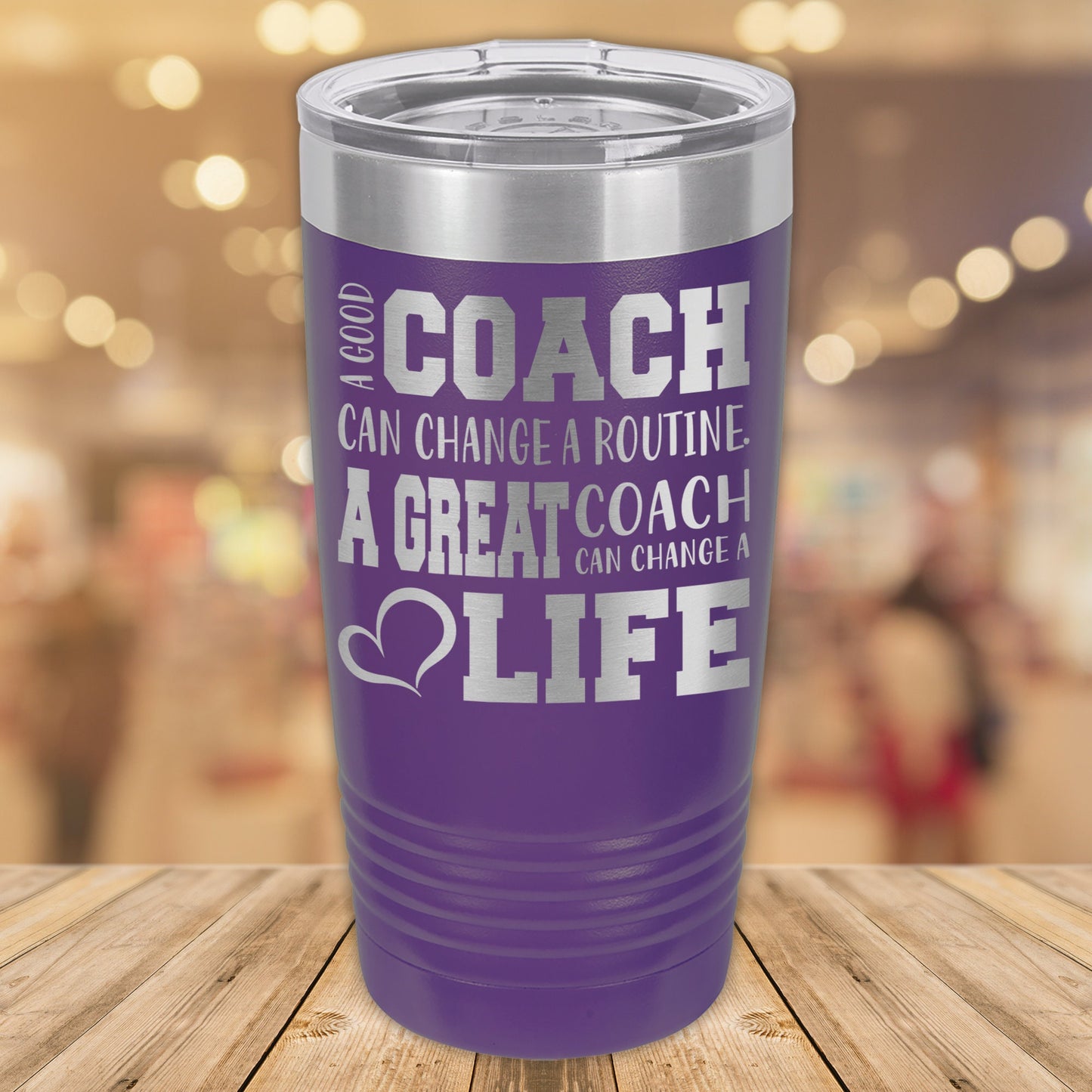 A Good Coach Can Change a Routine. A Great Coach Can Change a Life 20oz. Stainless Steel Tumbler