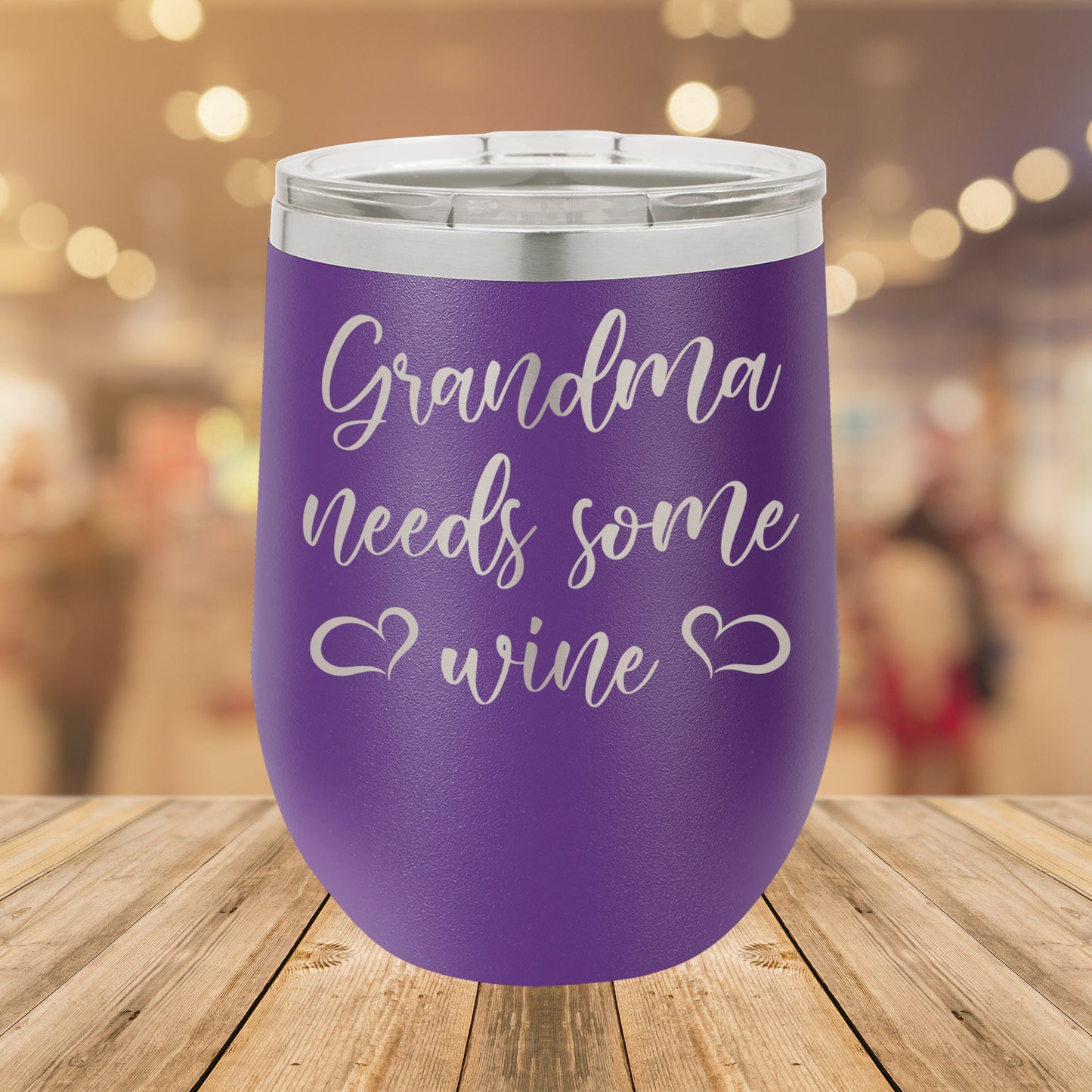 Grandma Needs Some Wine Tumbler 12 oz. Stainless Steel Stemless Wine Glass