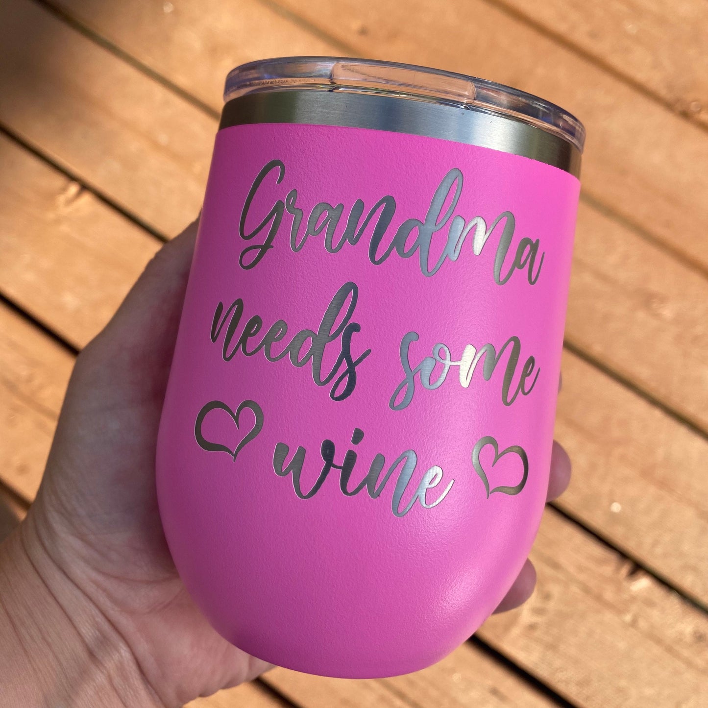 Grandma Needs Some Wine Tumbler 12 oz. Stainless Steel Stemless Wine Glass