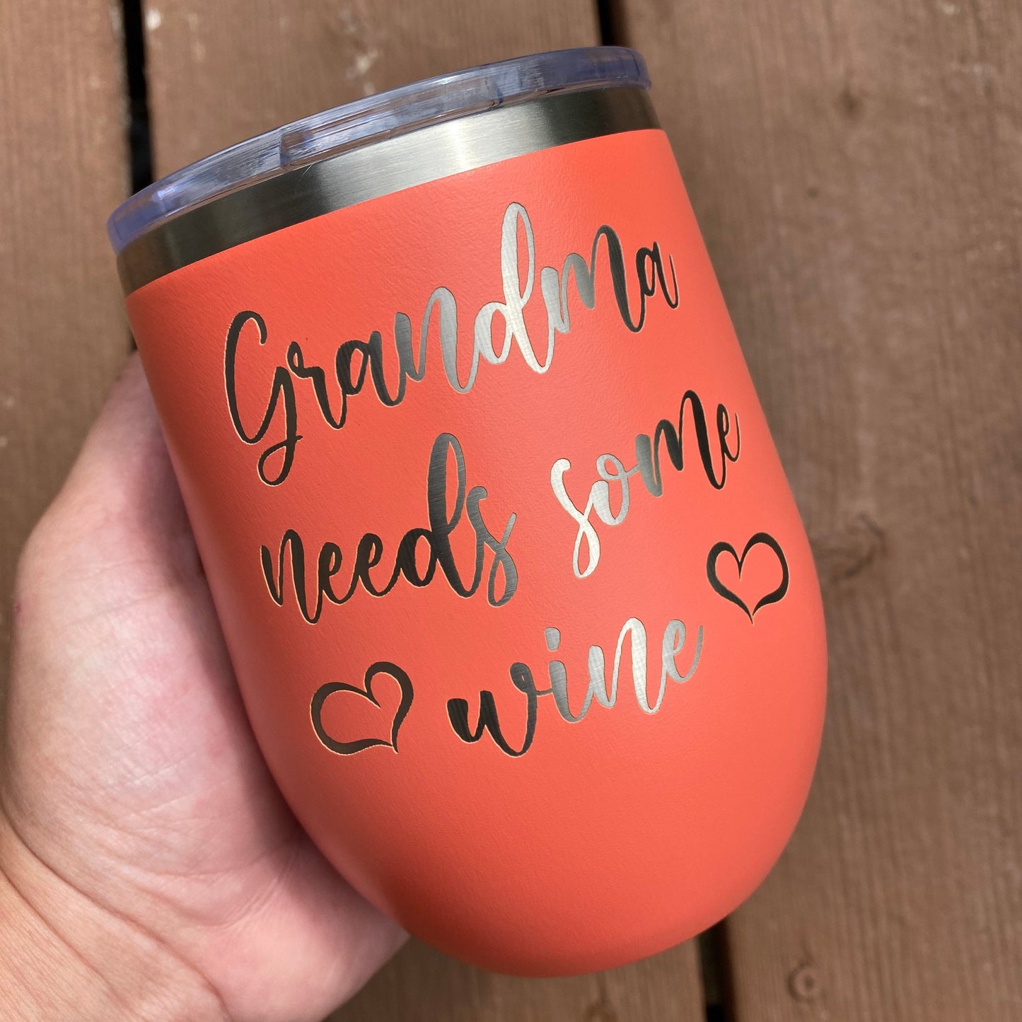 Grandma Needs Some Wine Tumbler 12 oz. Stainless Steel Stemless Wine Glass