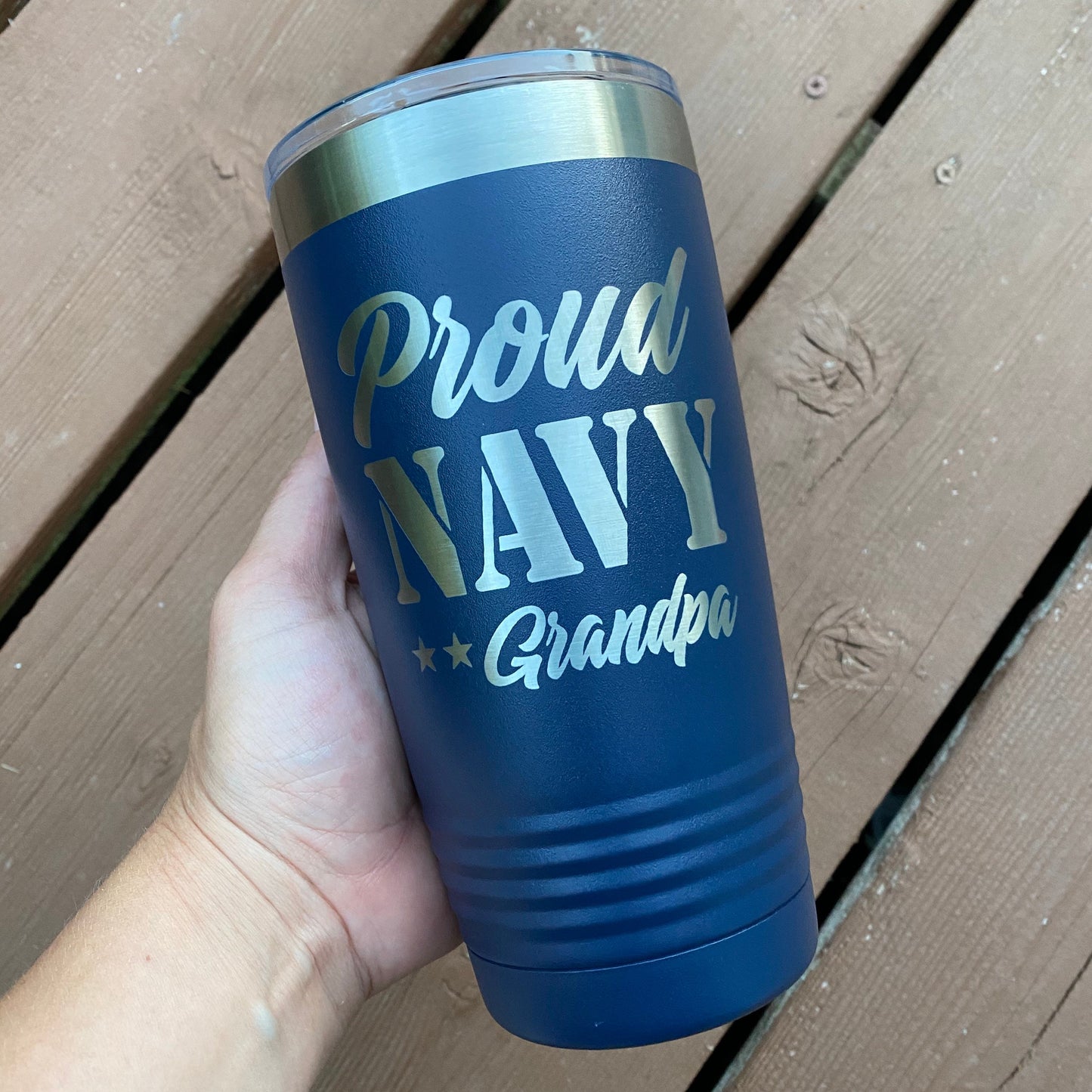 Proud Navy Grandpa 20oz. Stainless Steel Tumbler