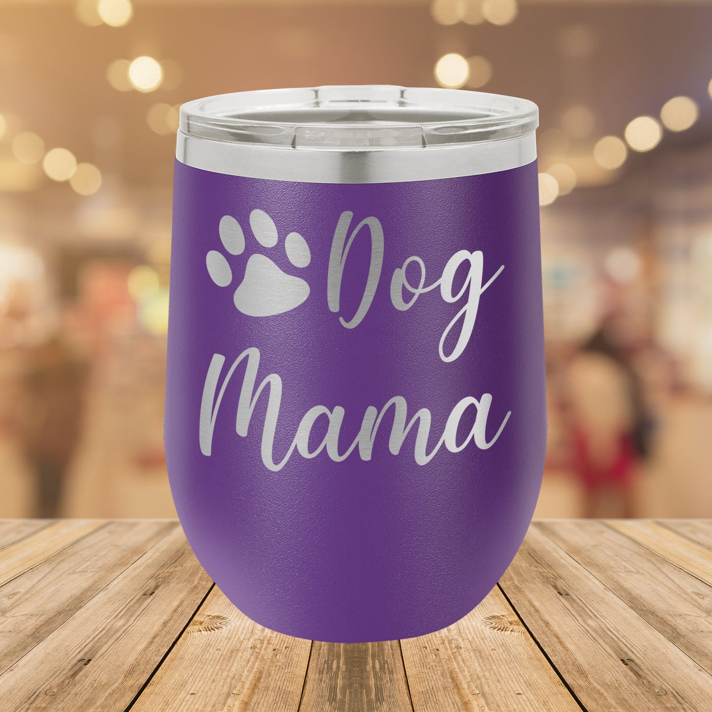 Dog Mama 12 oz. Stainless Steel Stemless Wine Glass