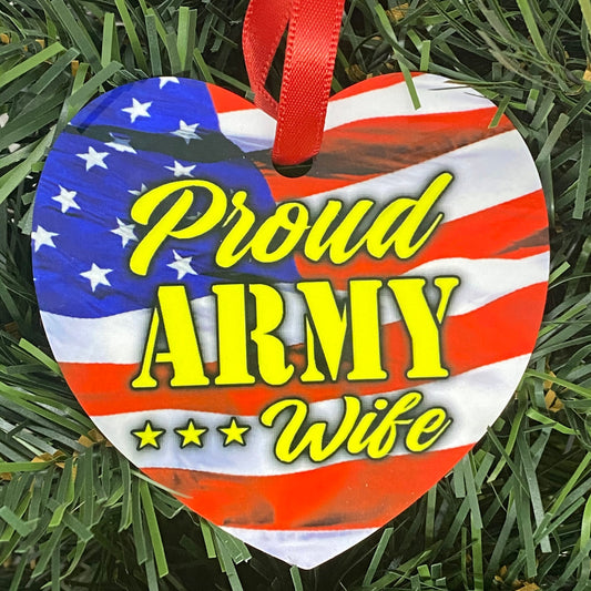 Proud Army Wife | Christmas Ornament | Military