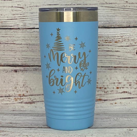 Merry and Bright 20oz. Stainless Steel Tumbler