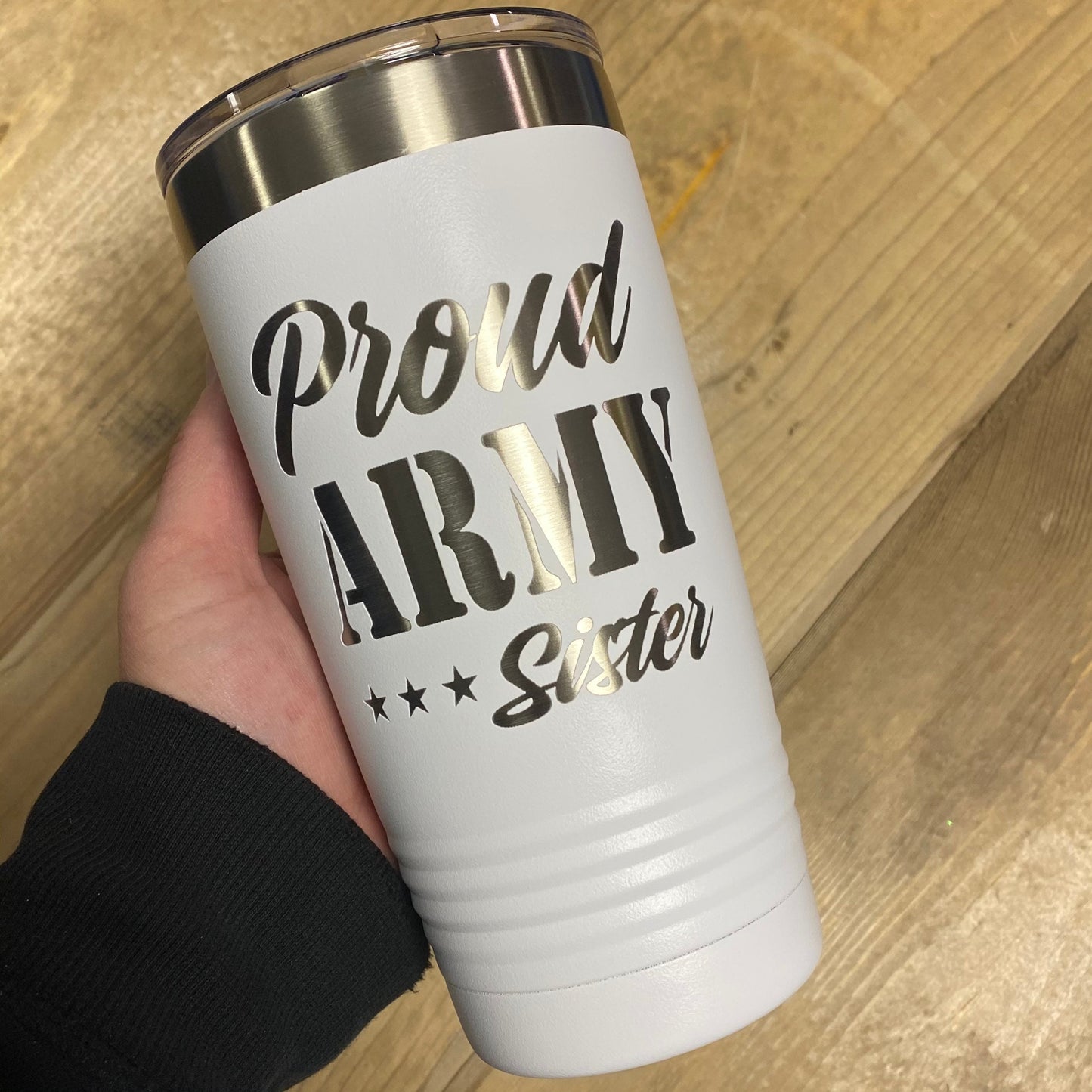 Proud Army Sister 20oz. Stainless Steel Tumbler