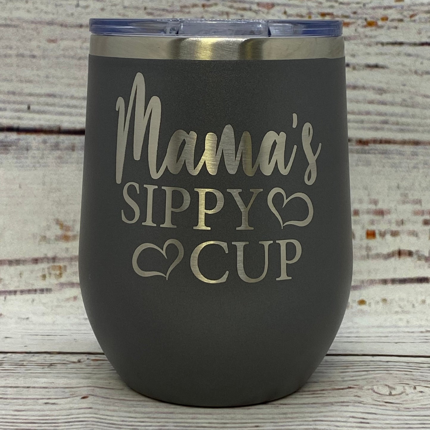 Mama's Sippy Cup 12 oz. Stainless Steel Stemless Wine Glass