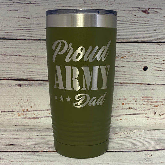 Proud Army Dad 20oz. Stainless Steel Tumbler